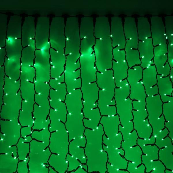 Гирлянда светодиодная RB-OLDCL625-TG-E Штора 625 зеленый светодиодов, 2,5х1,5м, Jazzway