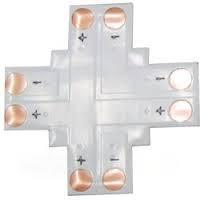 Коннектор Ecola LED гибкая соед. плата X для зажимного разъема 2-х конт. 10 mm уп. 5 шт