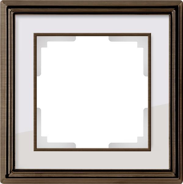 Рамка на 1 пост (бронза/белый) / WL17-Frame-01