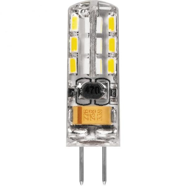 Лампа светодиодная LB-420 (2W) 12V G4 2700K капсула силикон Feron