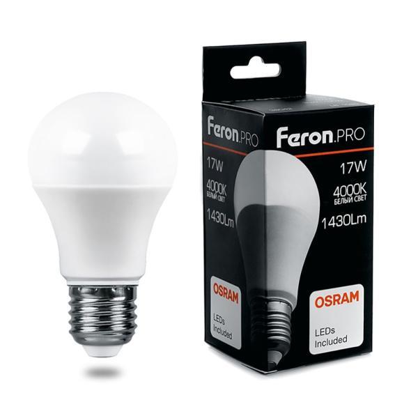 Лампа светодиодная PRO LB-1017 Шар E27 17W 4000K OSRAM LED Feron