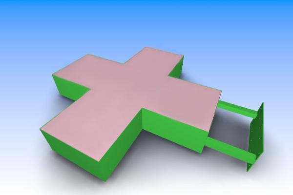 Крест аптечный светодиодный двухсторонний с шагом пикселей 8мм SignImpress
