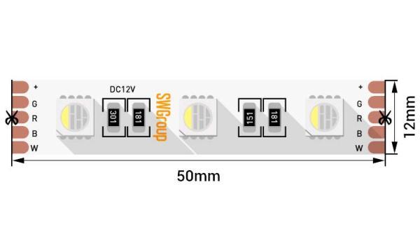    5050, 60 LED/, 19,2 /, 12 , IP20, : RGB + .  (1) SWG