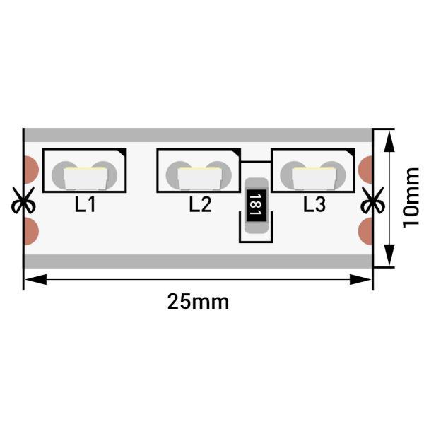 Лента светодиодная стандарт 315, 120 LED/м, 9,6 Вт/м, 12В , IP67, Цвет: Холодный белый (1метр) SWG 
