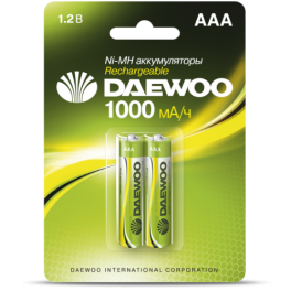 Батарейка акк. DAEWOO AAA (1000mAh) BL-2 - 1шт.