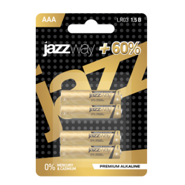 Батарейка щелочная LR03 Alkaline PREMIUM JAZZway BL-4 - 1шт.