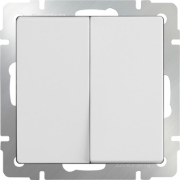 Выключатель двухклавишный проходной (белый) / WL01-SW-2G-2W