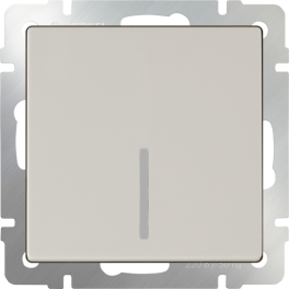 Выключатель одноклавишный с подсветкой (слоновая кость) / WL03-SW-1G-LED-ivory