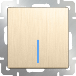Выключатель одноклавишный проходной (шампань рифленый) / WL10-SW-1G-2W