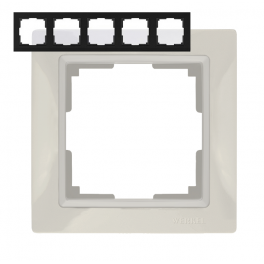 Рамка на 5 постов (слоновая кость, basic) / WL03-Frame-05