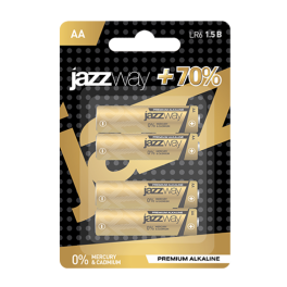 Батарейка щелочная LR 6 JAZZway PREMIUM Alkaline BL-4 - 1шт.