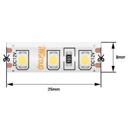 Лента светодиодная стандарт SMD2835 120LED/м 9,6Вт/м 12В IP66 Цвет:Зелёный (1метр) 3М SWG