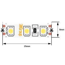 Лента светодиодная стандарт SMD3528 120LED/м 9,6Вт/м 24В IP66 Цвет:Нейтральный (1метр) 3М SWG