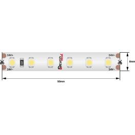 Лента светодиодная LUX, 3528, 120 LED/м, 9,6 Вт/м, 24В, IP65, Холодный белый (6000K) 1м. SWG