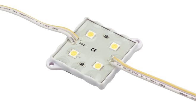 Модуль 5050/4leds DC12V RED (красный) IP 65 (уп 10шт) Jazzway (распродажа)