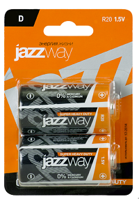 Батарейка солевая R20 JAZZway Heavy Duty - 1шт.