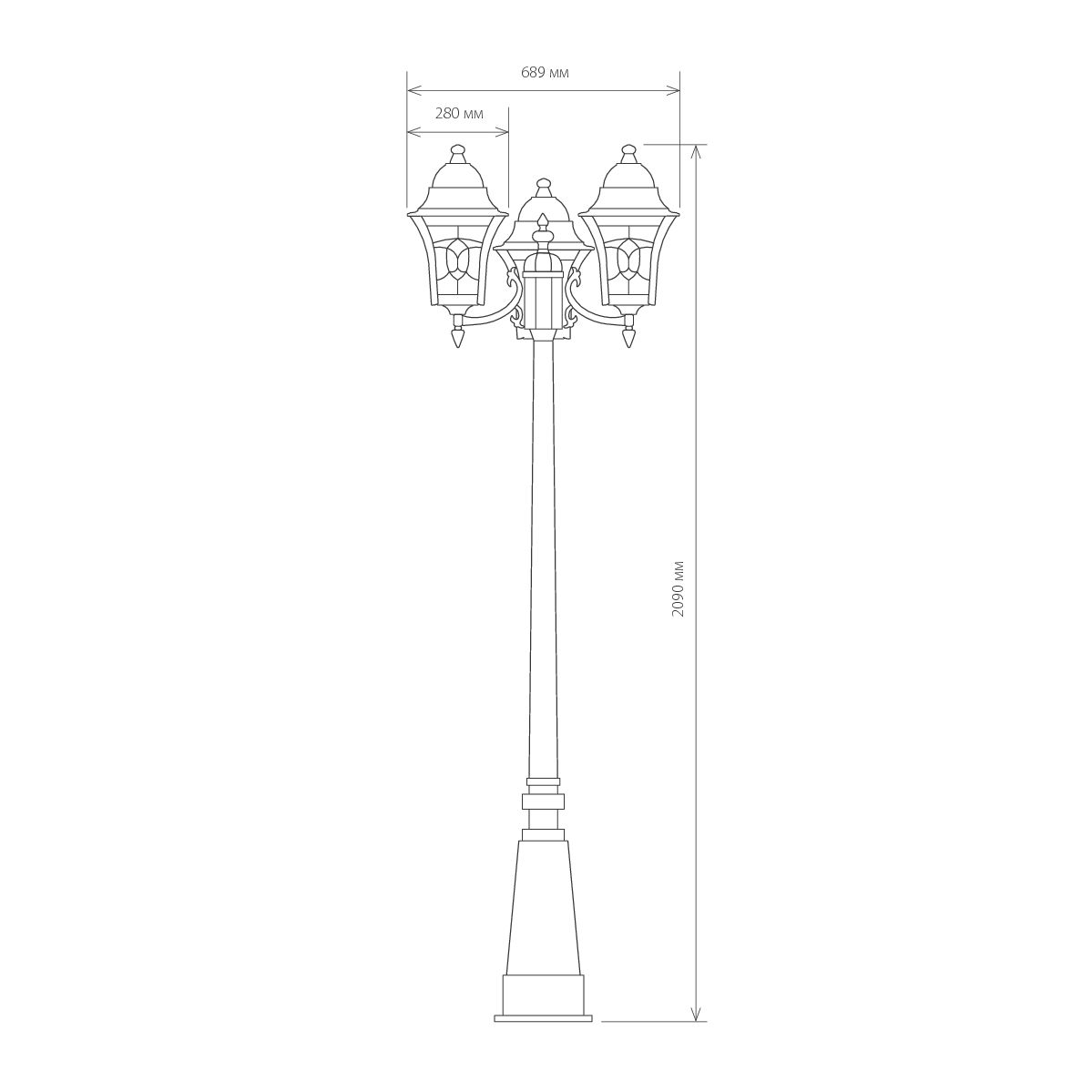 Светильник столбовой декоративный Е27 60W IP44 Altair F черное золото Elektrostandard (распродажа)