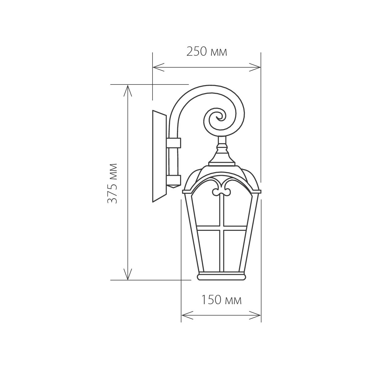 Светильник настенный декоративный Е27 60W IP44 Mira D черное золото Elektrostandard