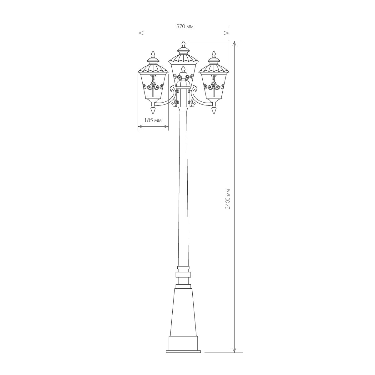 Светильник столбовой декоративный E27 60W Diadema F/3 (GLYF-8046F/3) белое золото Elektrostandard