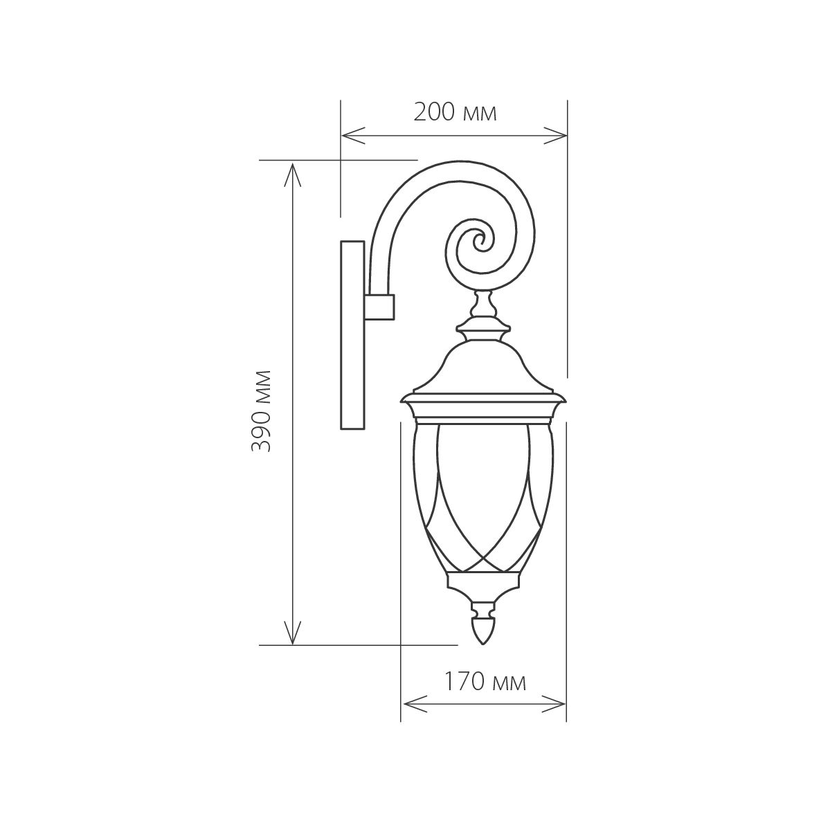 Светильник настенный декоративный Е27 60W Orion черный Elektrostandard