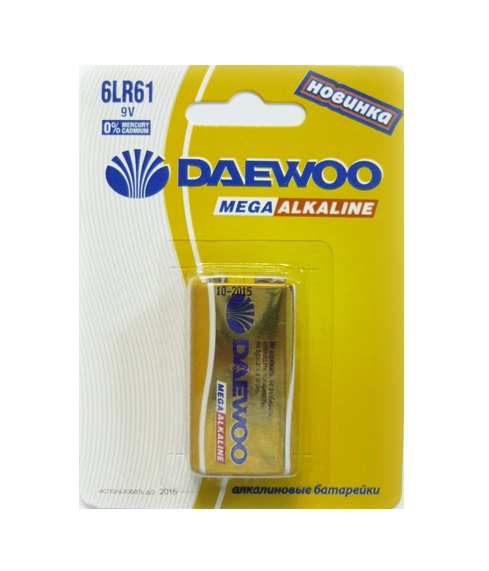 Батарейка щелочная 6LR61 DAEWOO ENERGY Alkaline BL-1 - 1шт.