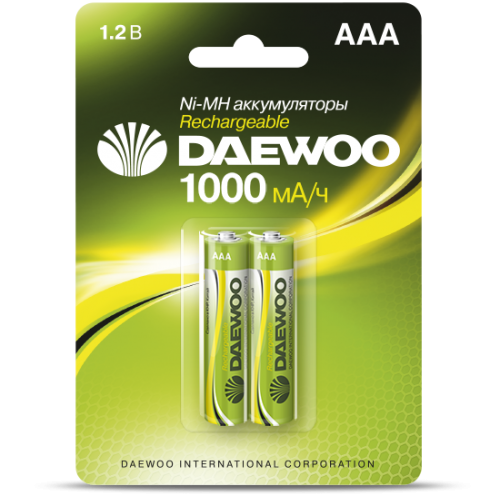 Батарейка акк. DAEWOO AAA (1000mAh) BL-2 - 1шт.