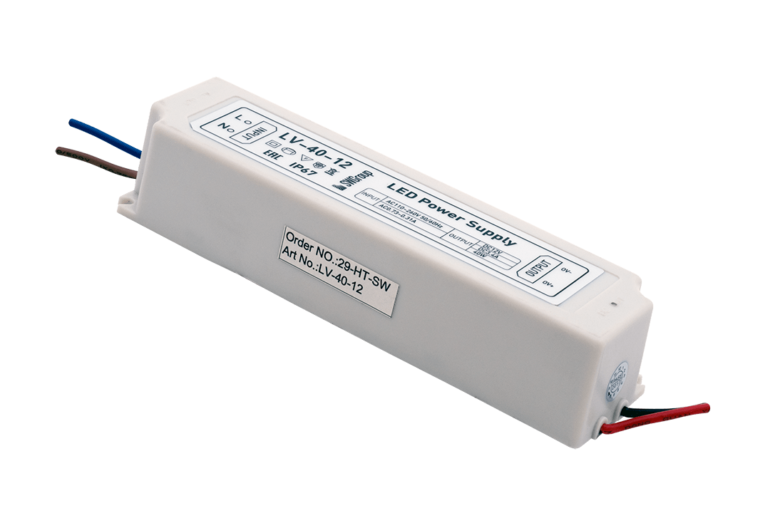 Блок питания для ленты IP 67 пластик 40 W, 12V SWG