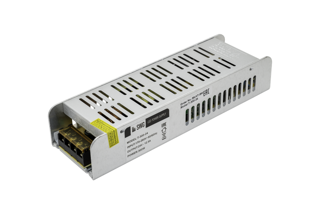 Блок питания компактный (узкий), 300 W, 24V SWG