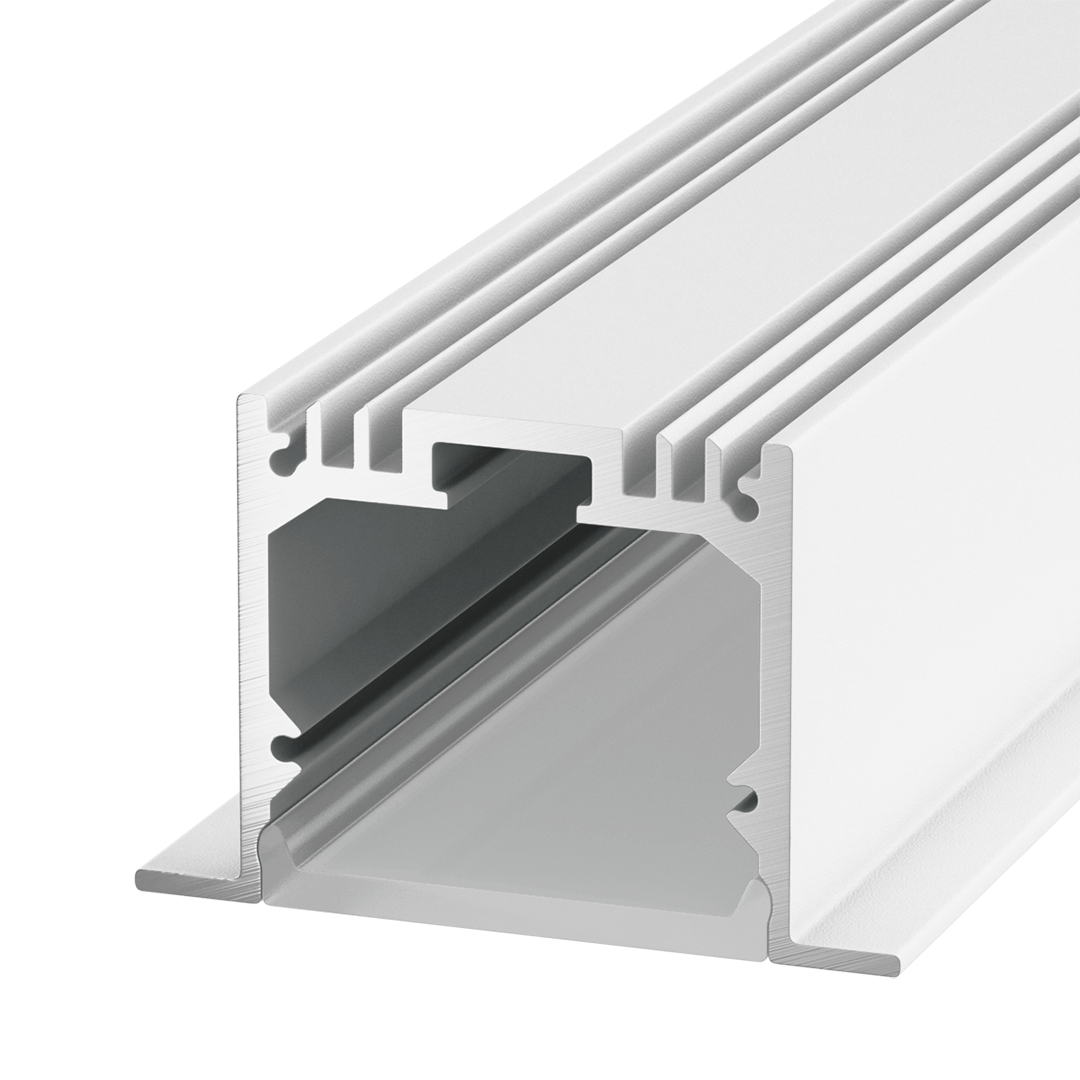 Профиль встраиваемый алюминиевый LE.4932, белый (2.5м) SWG