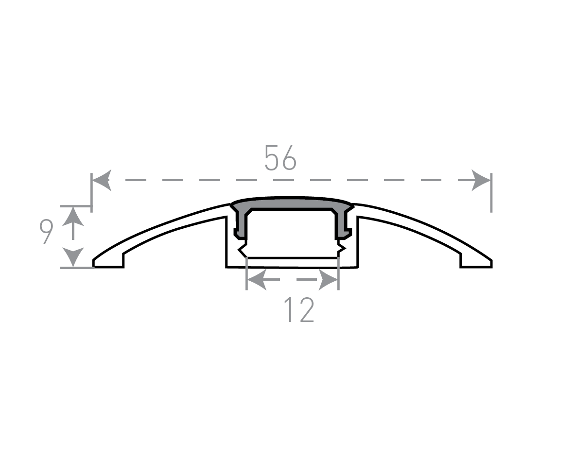 Профиль алюминиевый для пола и порогов FLOOR ARC-608FL 2м (комплект) SWG