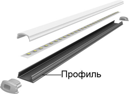 Профиль накладной PAL 1105 гибкий (2м) анодированный Jazzway