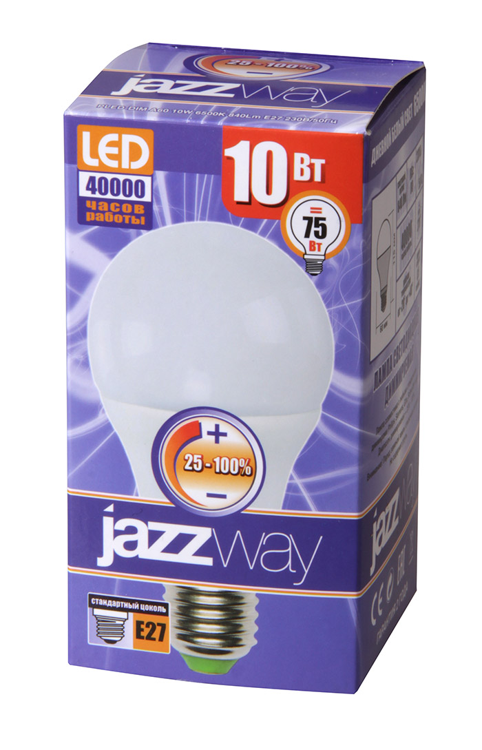 Лампа светодиодная PLED-DIM A60 10w 4000K 840 Lm E27 230/50  Jazzway