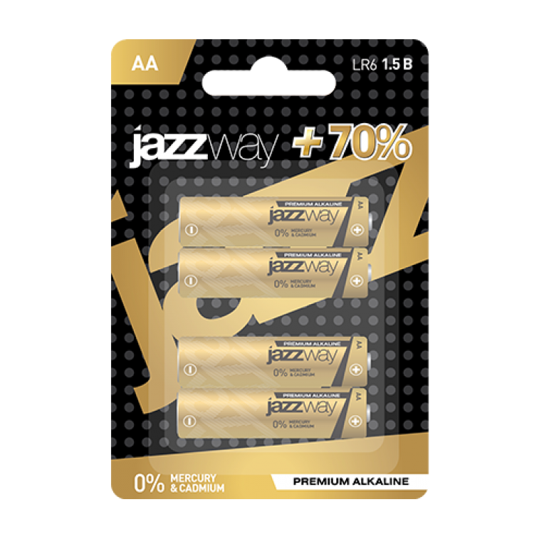 Батарейка щелочная LR 6 JAZZway PREMIUM Alkaline BL-4 - 1шт.