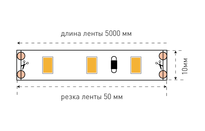 Лента светодиодная стандарт SMD5630 60LED/м 12Вт/м 12В IP20 Цвет:Холодный белый (1метр) SWG