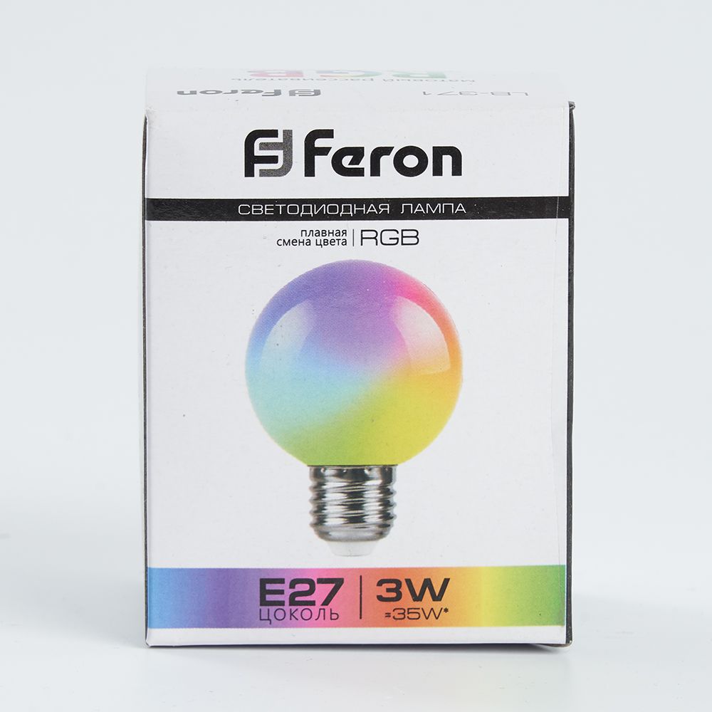 Лампа светодиодная, (3W) 230V E27 RGB G60, LB-371 матовый плавная смена цвета Feron