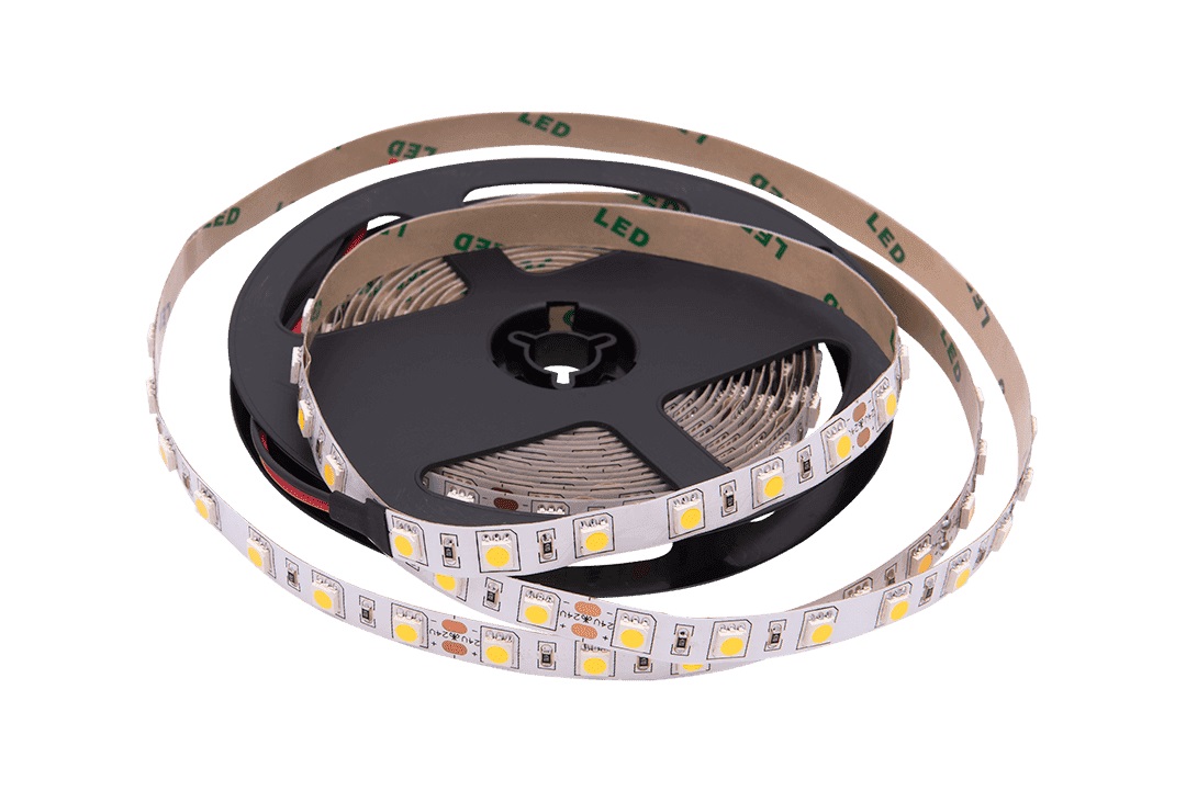 Лента светодиодная стандарт SMD5050 60LED/м 14,4Вт/м 24В IP20 Цвет:Нейтральный (1метр) 3М SWG 