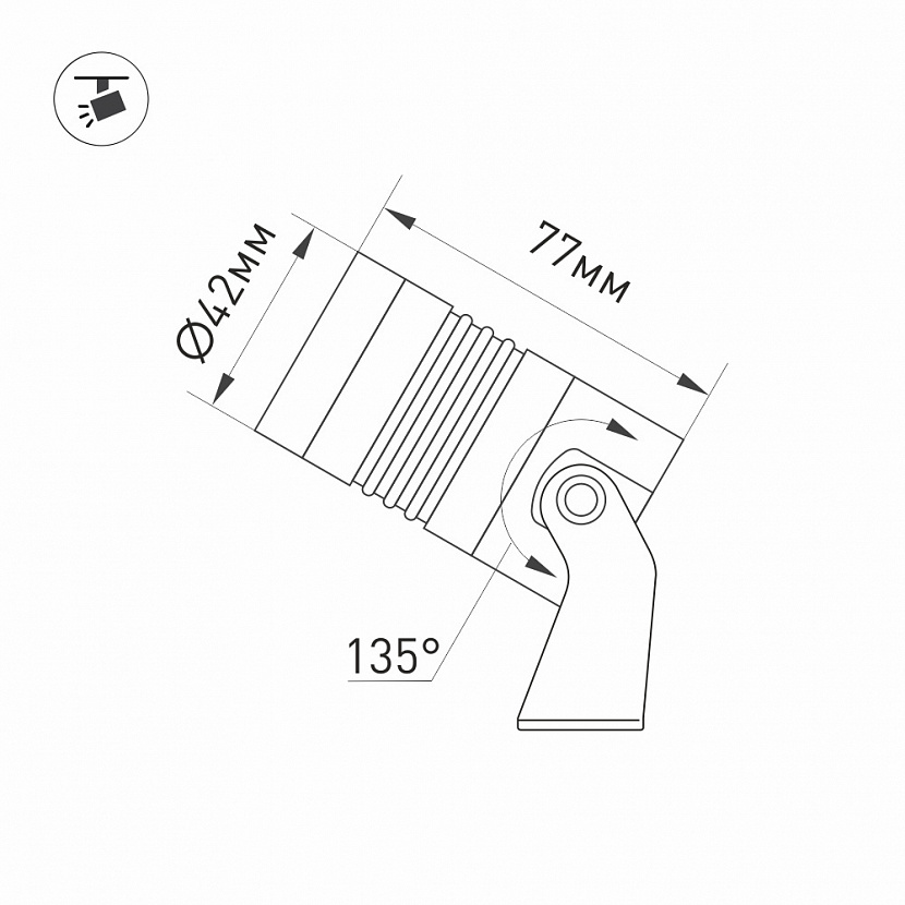 Светильник ALT-RAY-R42-5W Warm3000 (DG, 25 deg, 230V), IP67 Металл, 3 года Arlight