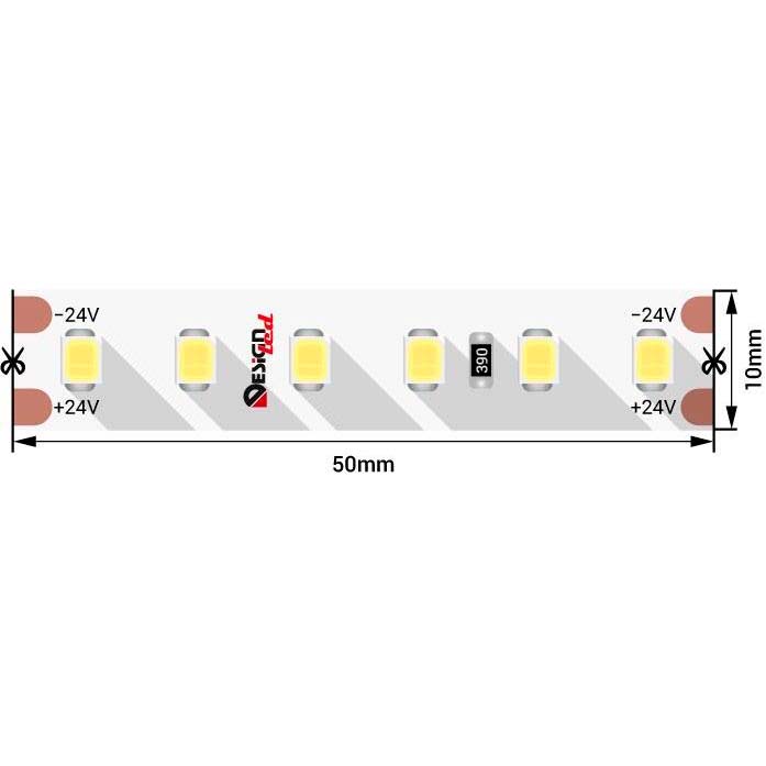 Лента светодиодная LUX, 2835, 120 LED/м, 14,4 Вт/м, 24В, IP33, Нейтральный белый (4000K) (1метр) SWG