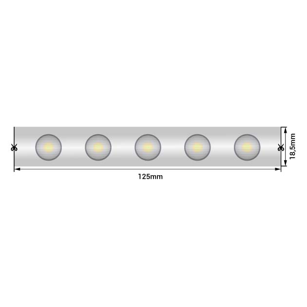 Лента светодиодная Wallwasher 2835, 48 LED/м, 18 Вт/м, 24В , IP67, Цвет: Нейтральный (1метр) SWG