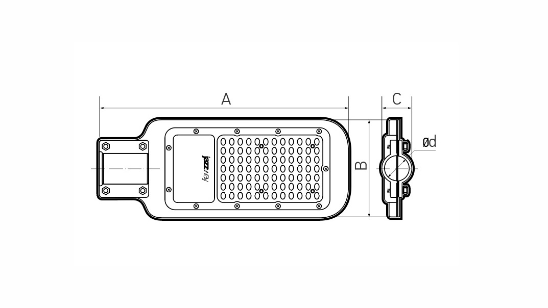 Светильники светодиодные консольные PSL 07 80w 5000K GR IP65 Jazzway 