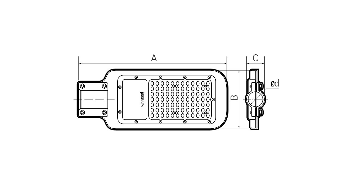 Светильники светодиодные консольные PSL 07 100w 5000K GR IP65 Jazzway 