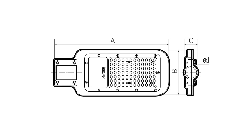 Светильник светодиодный консольный PSL 07 120w 5000K GR IP65 Jazzway 