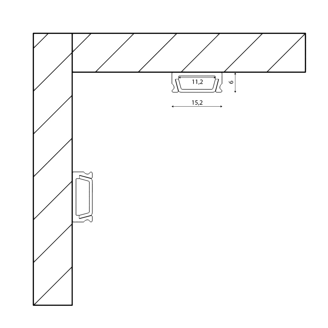 Профиль алюминиевый SWG SF-1506- черный SWG