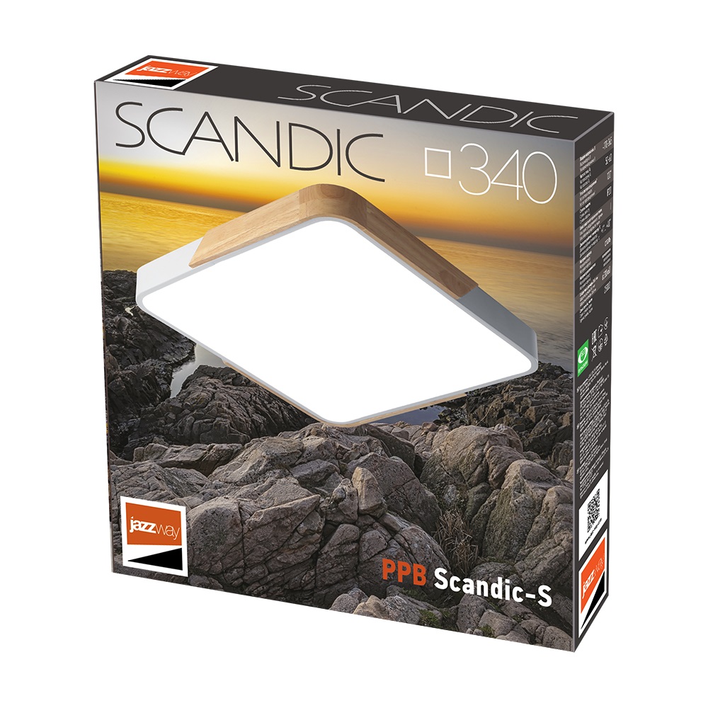 Светильник светодиодный потолочный PPB Scandic-S 36w 4000K GR/W IP20 Jazzway