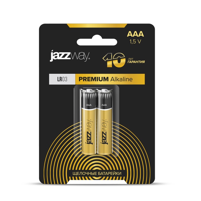 Батарейка алкалиновая LR03 JAZZway PREMIUM Alkaline BL-2 - 1шт.