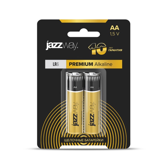 Батарейка алкалиновая LR 6 JAZZway PREMIUM Alkaline BL-2 - 1шт.