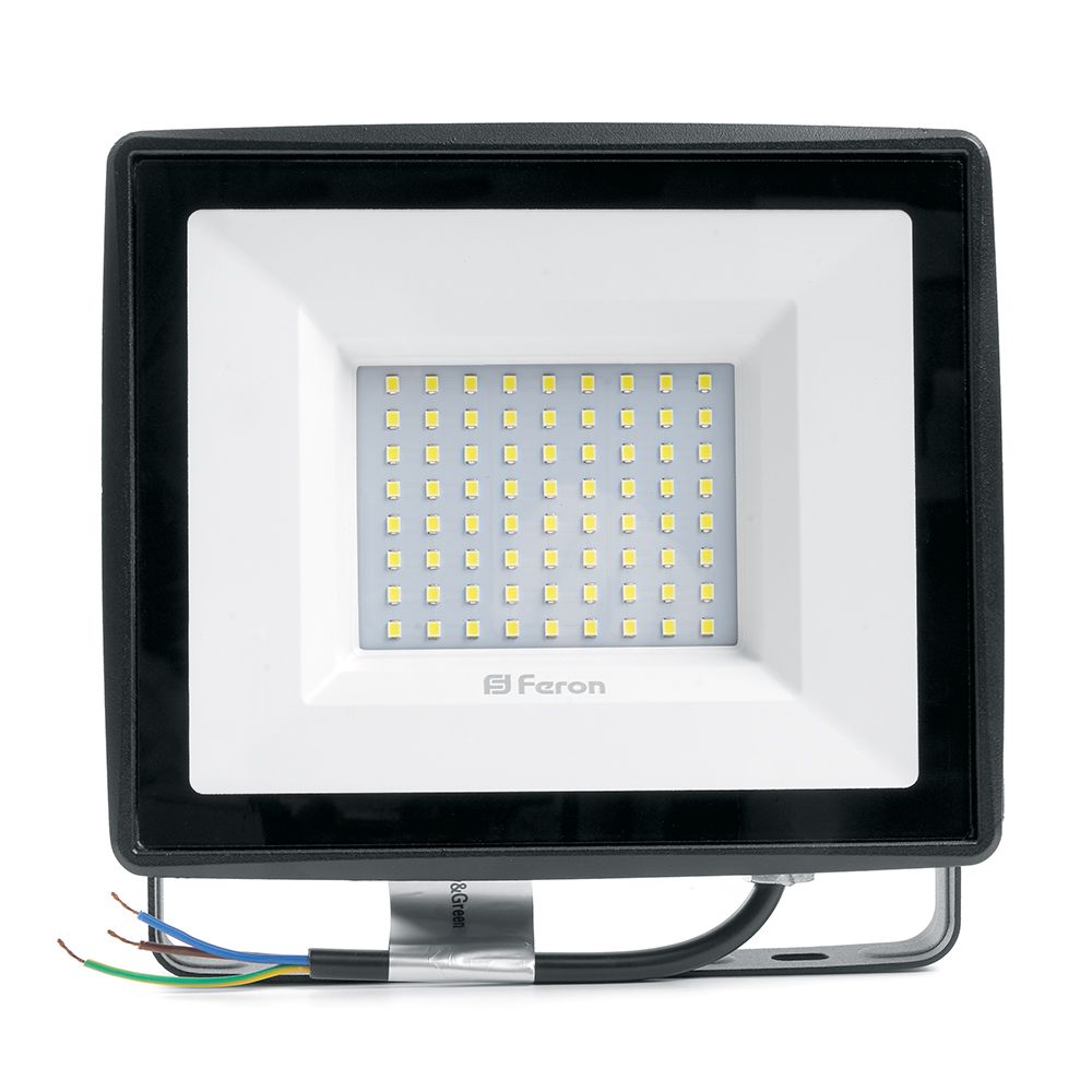 Прожектор светодиодный 2835 SMD 100W 4000K IP65  AC230V/50Hz, черный, LL-922 Feron 