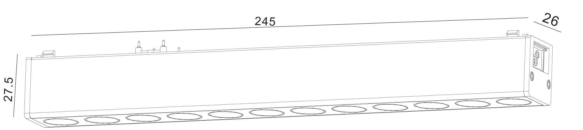 Светильник трековый SLIM, 48В 12W черный 2700-6000К DL-SLIM-DRBL-12-CCT SWG