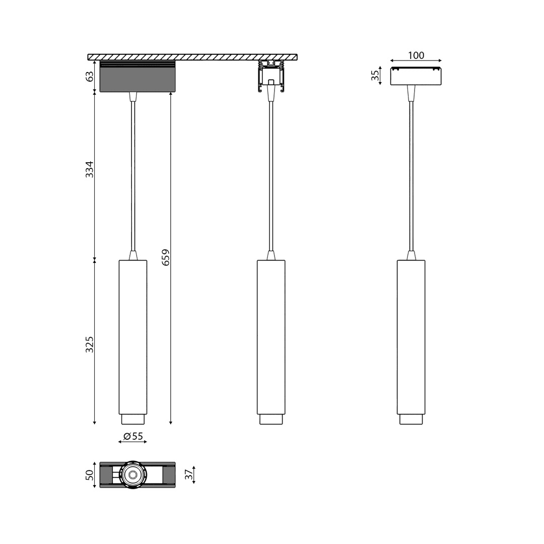 Подвесной трековый светильник SY 10W Черный 4000К SY-601241-BL-10-NW SWG 