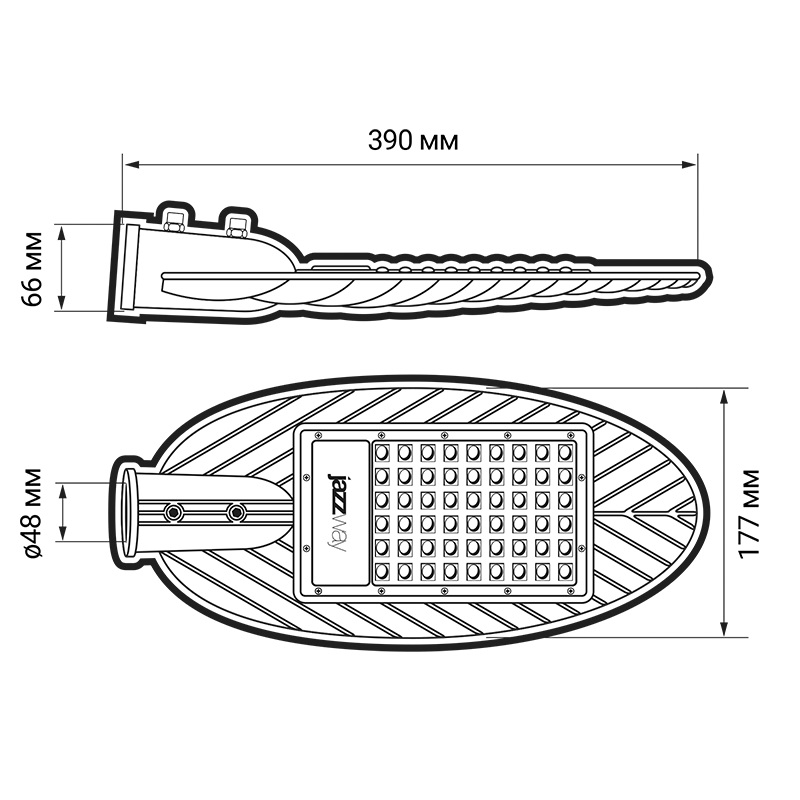 Светильник светодиодный уличный PSL 03 70w 4000K GR IP65 Jazzway